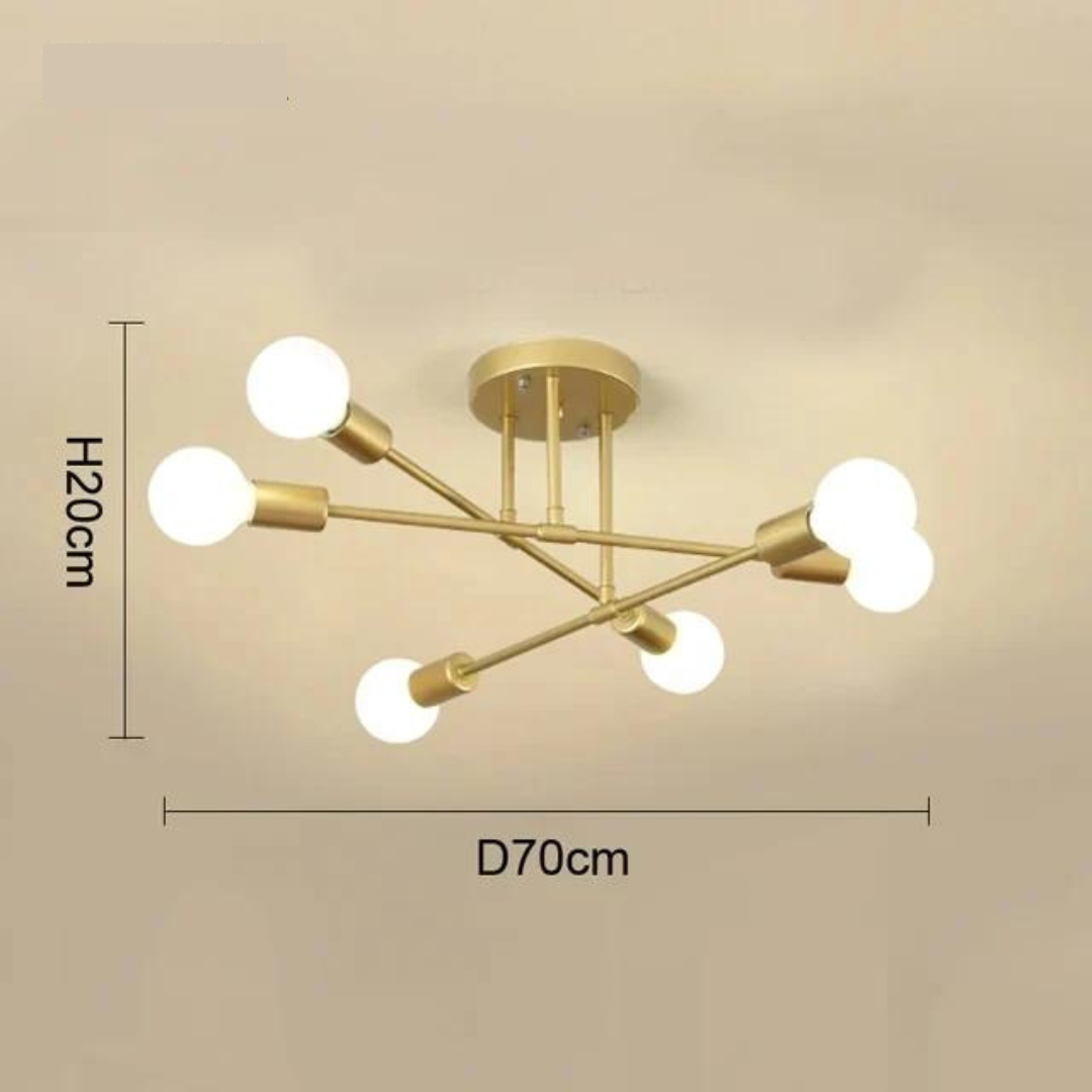 Lustre Moderno Minimalista 6 Lâmpadas