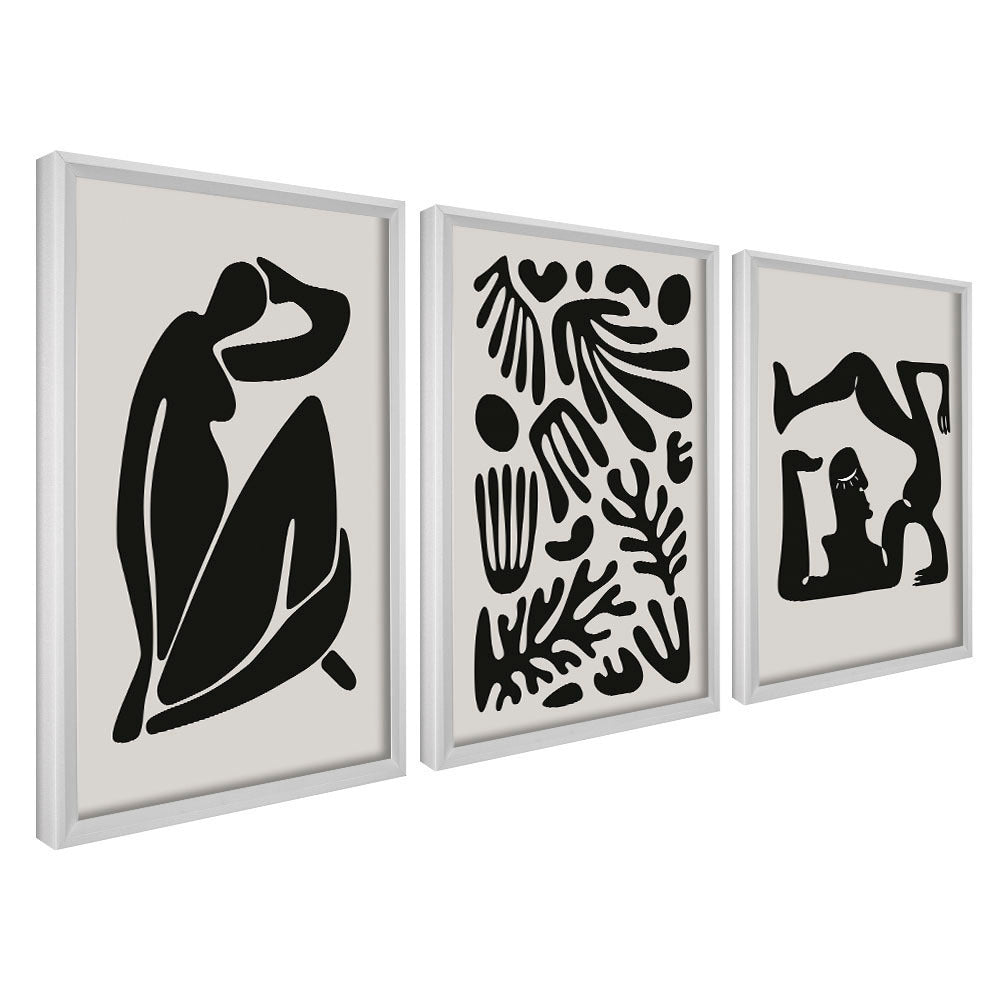 Kit 3 Quadros Decorativos Henry Matisse Escultura PB