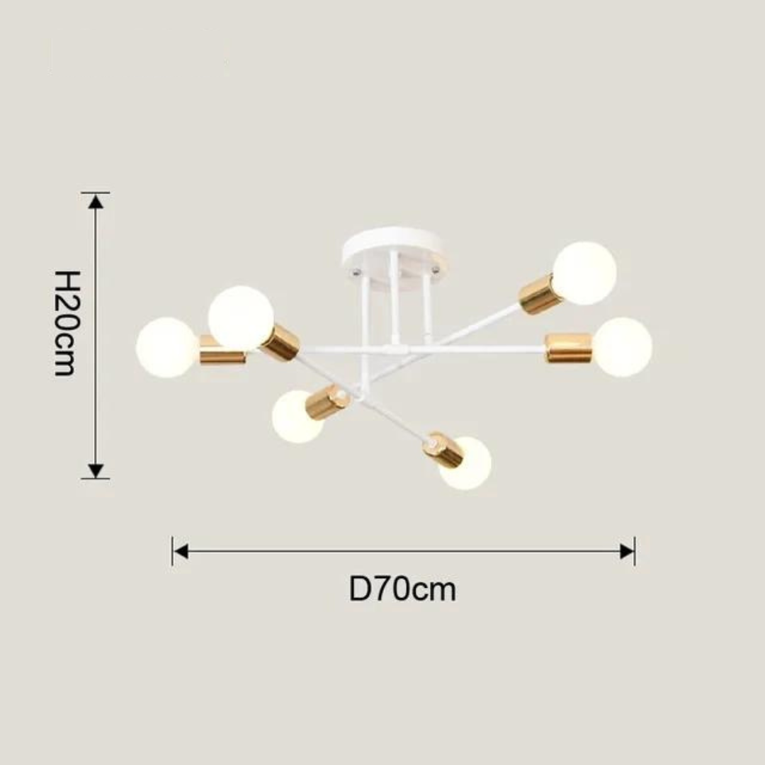 Lustre Moderno Minimalista 6 Lâmpadas