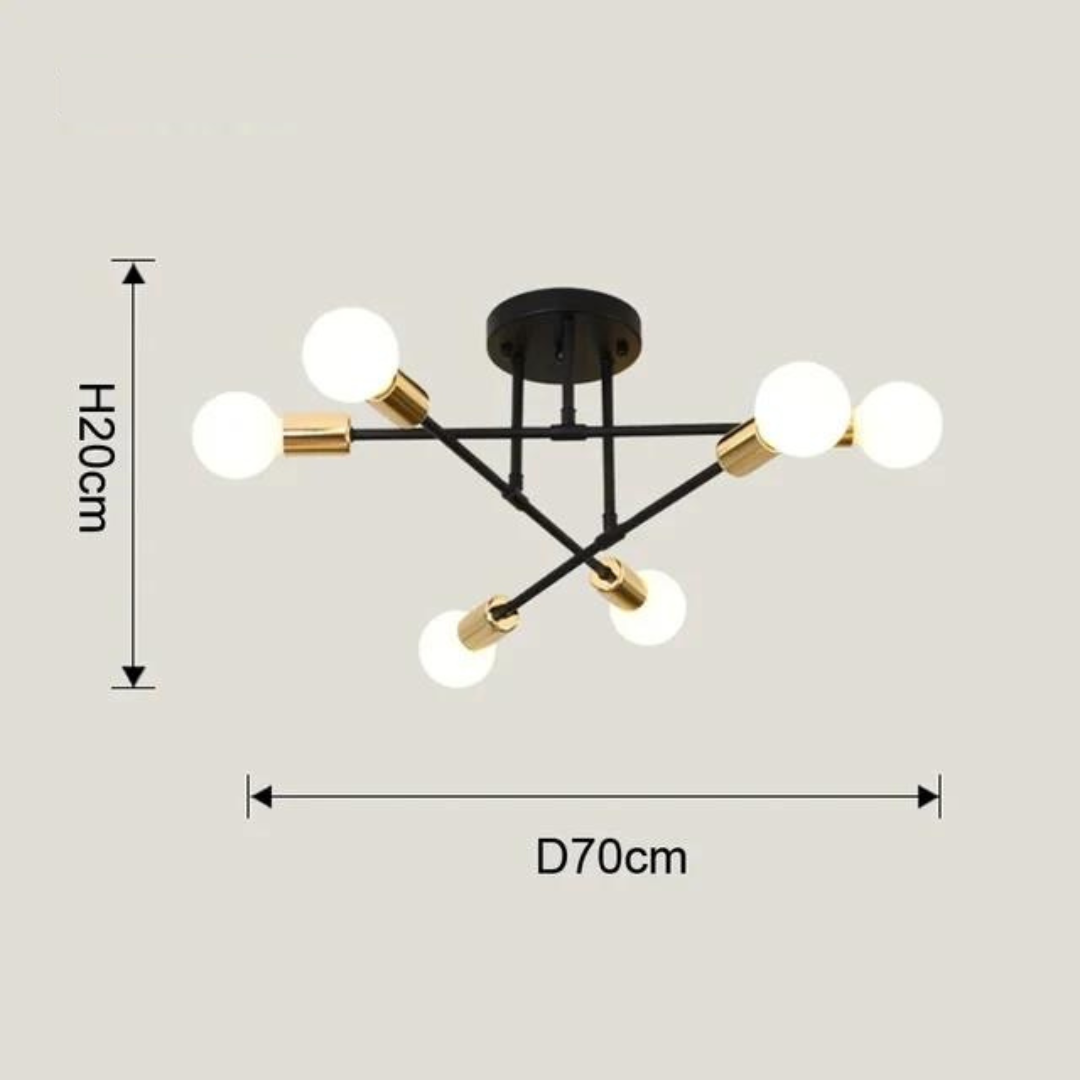 Lustre Moderno Minimalista 6 Lâmpadas