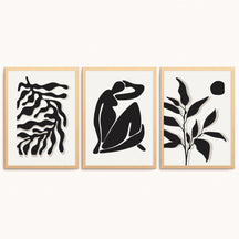 Composição de 3 quadros, matisse black