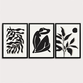 Composição de 3 quadros, matisse black