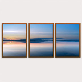 Composição de 3 quadros, por do sol